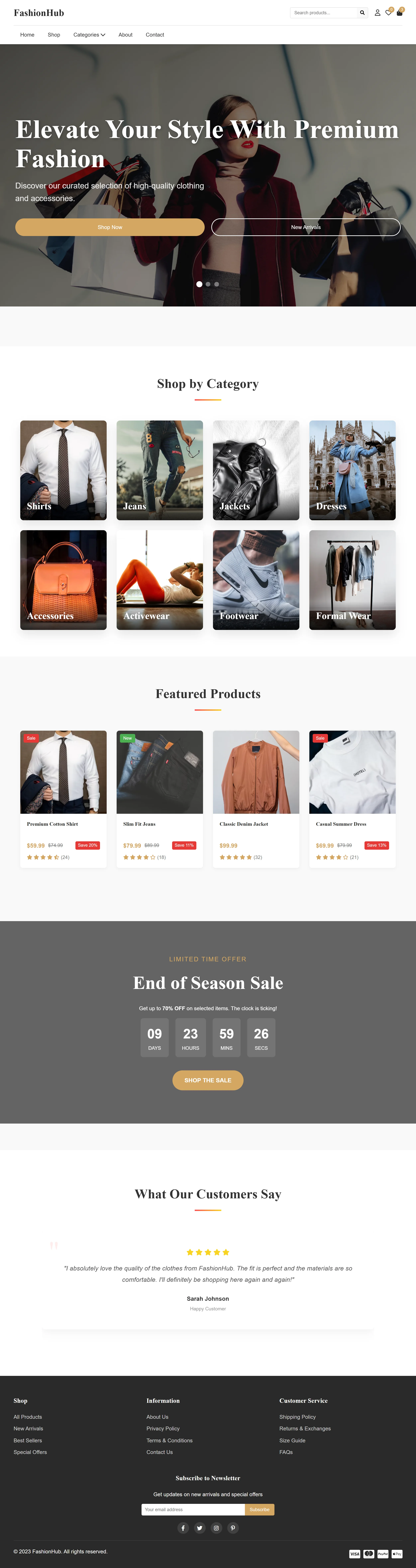 FashionHub Storefront