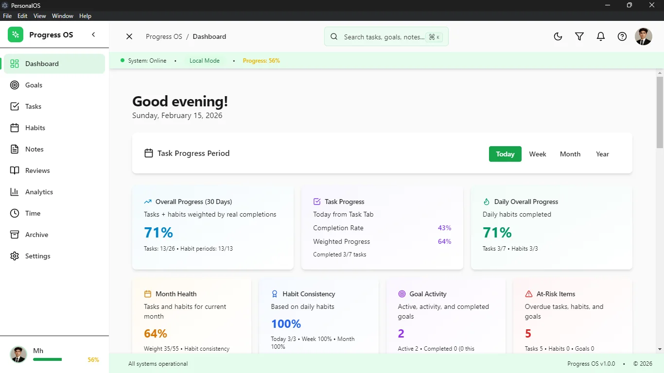 Progress OS Dashboard
