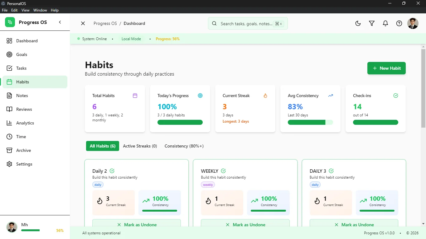 Habits Tracker Module